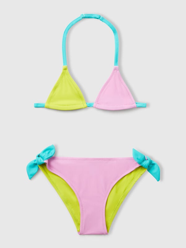 Bikini mare color block Bambina