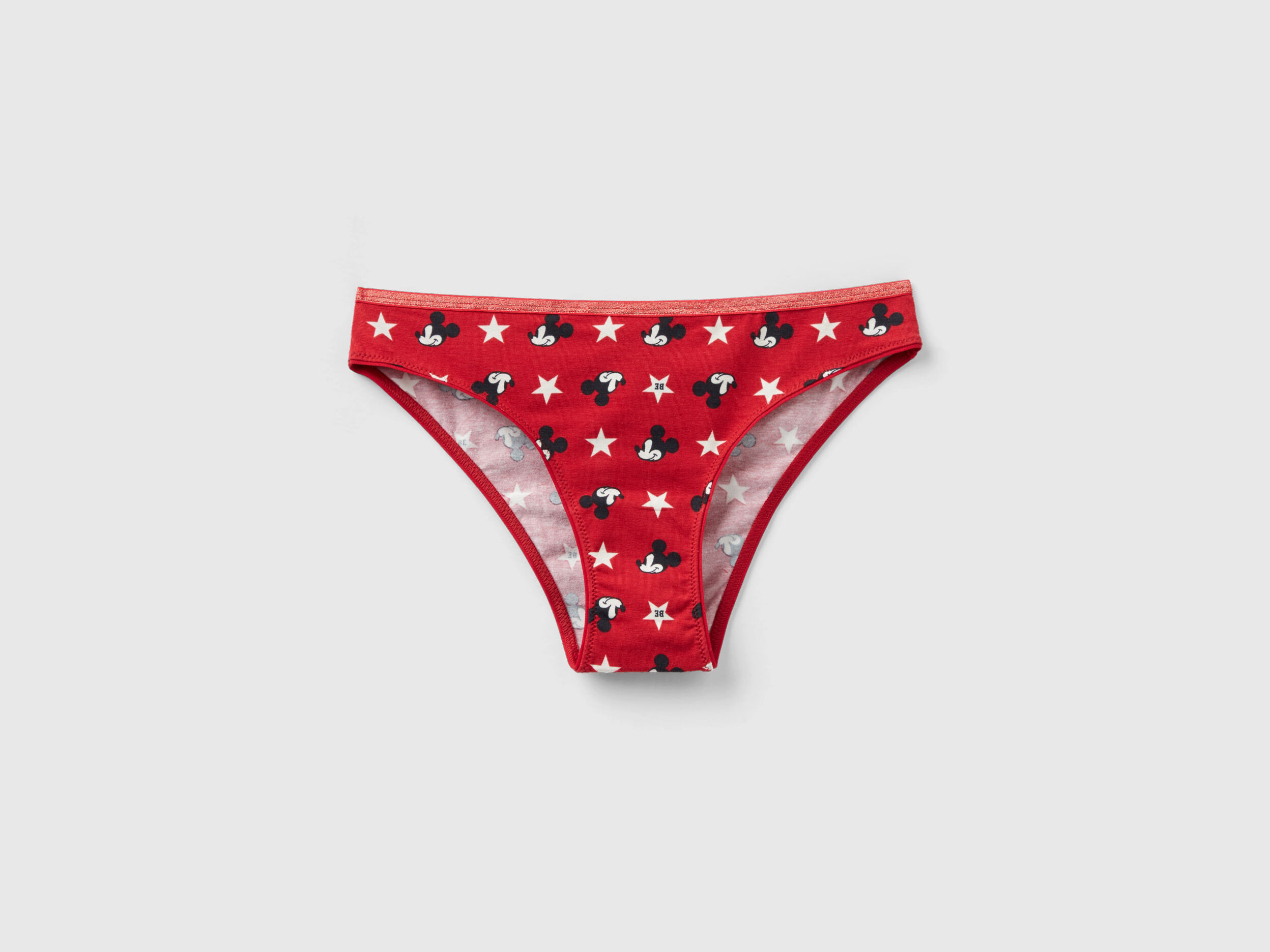 Slip rossi Mickey Mouse con lurex