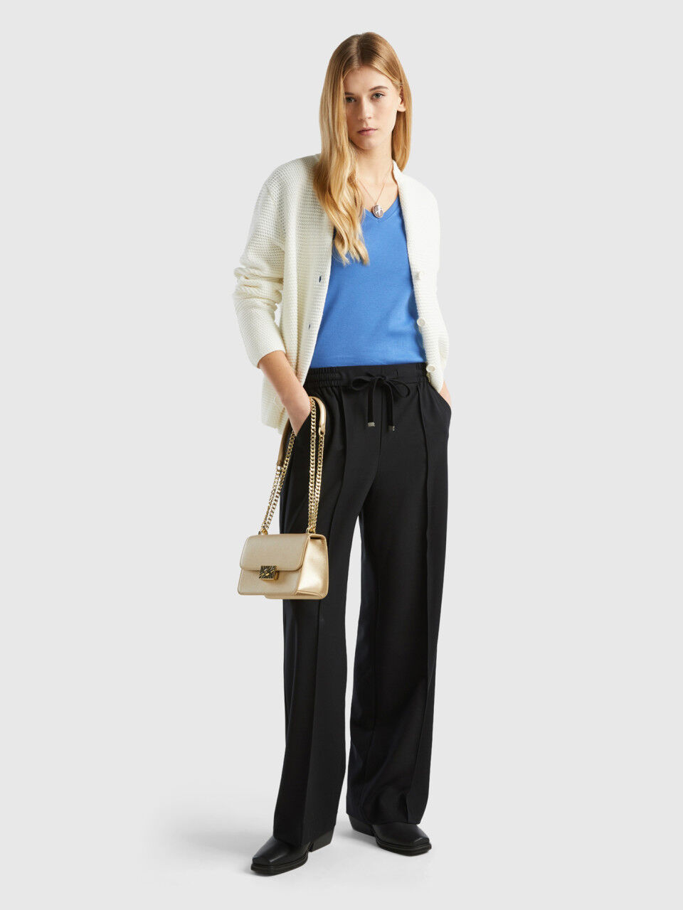 Benetton online pantaloni bianchi