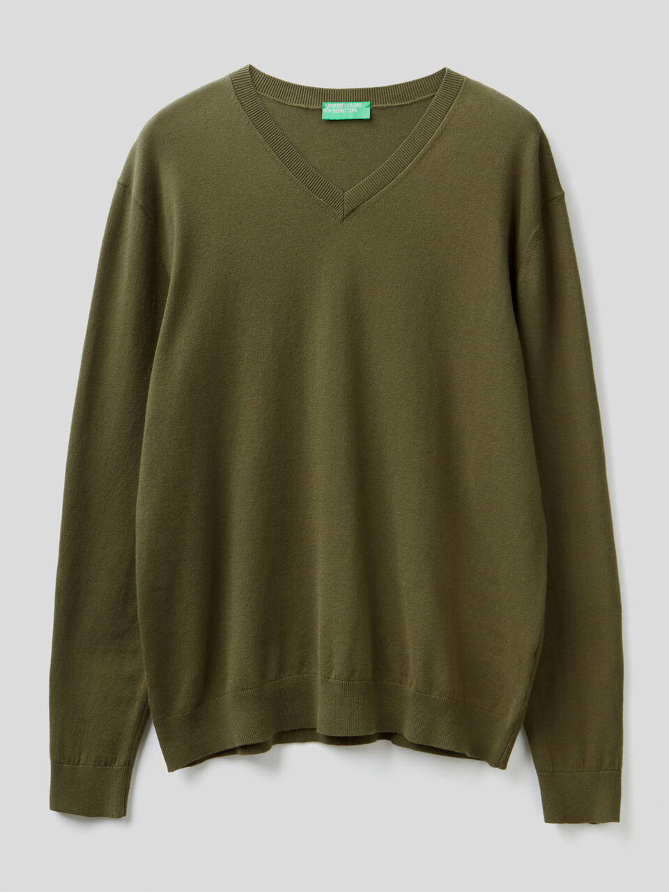 Maglia scollo a V in misto cotone image number 1
