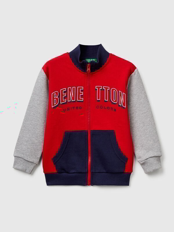 Felpa in cotone con logo Bambino