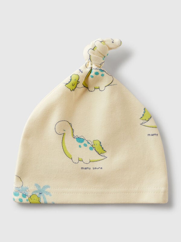 Cappellino stampato con nodino Baby