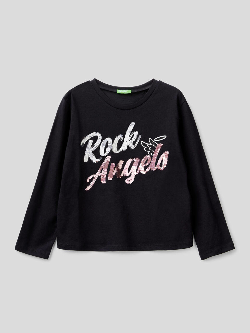T-shirt 100% cotone con paillettes image number 1