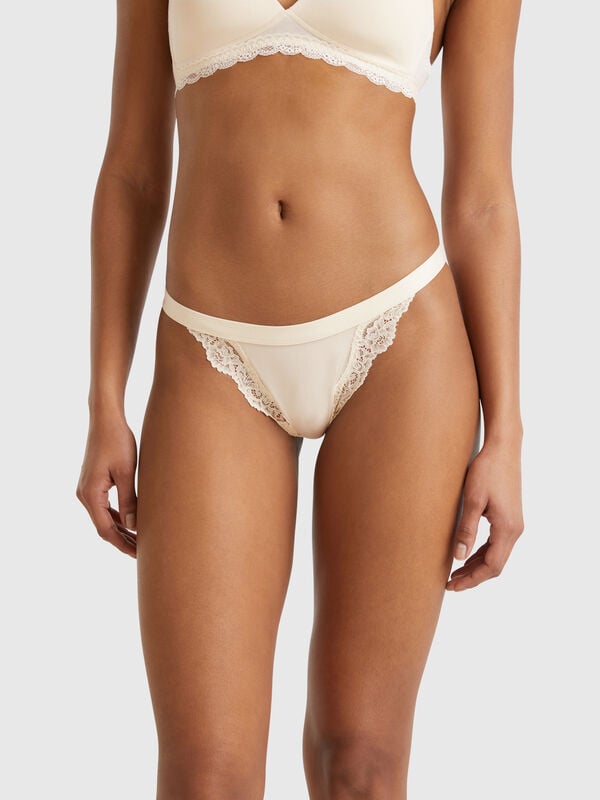Slip con inserti in pizzo Donna