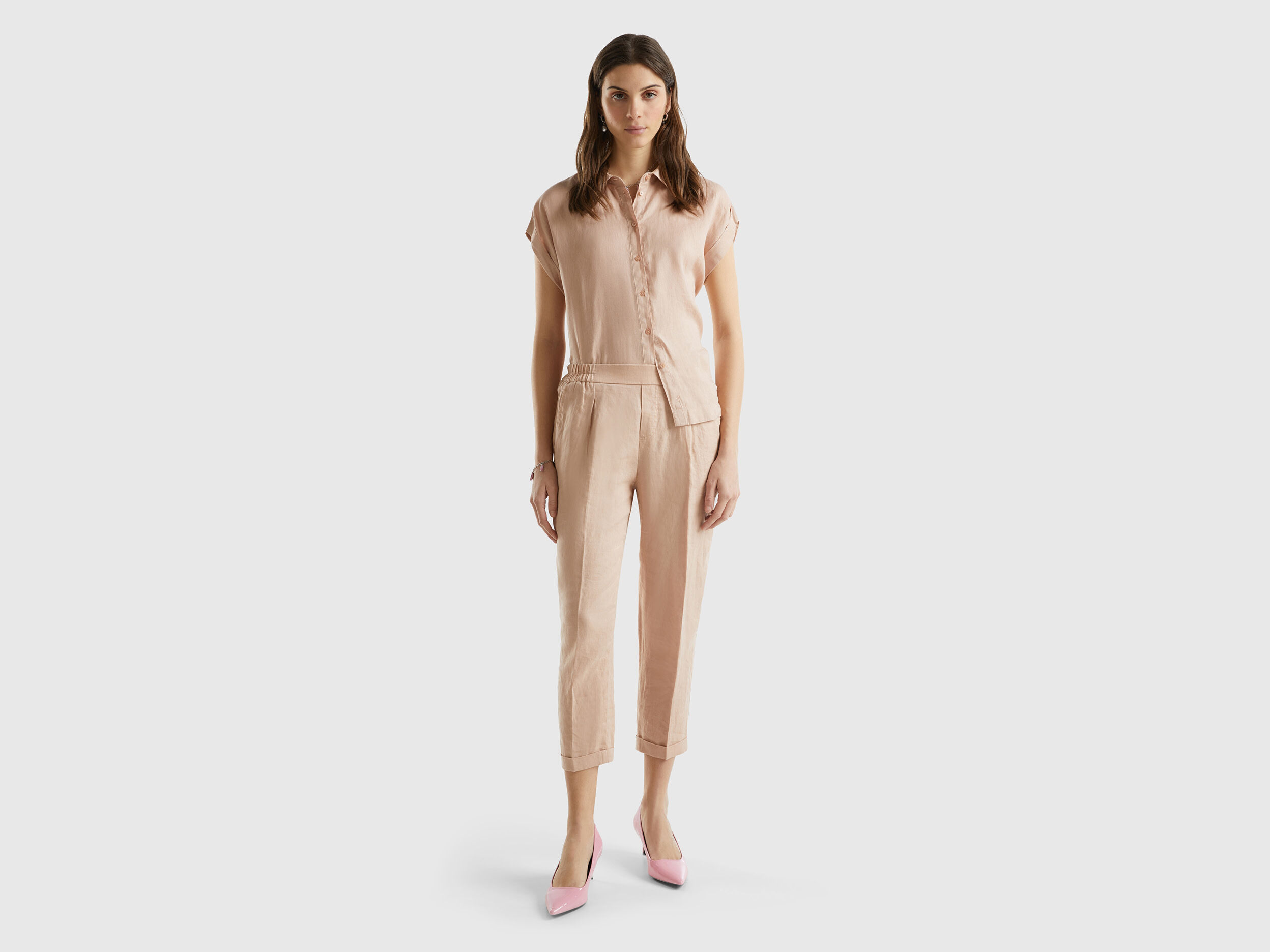 Pantaloni di lino clearance benetton