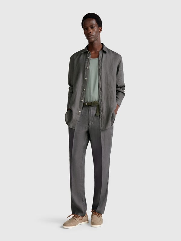 Chino in puro lino Uomo
