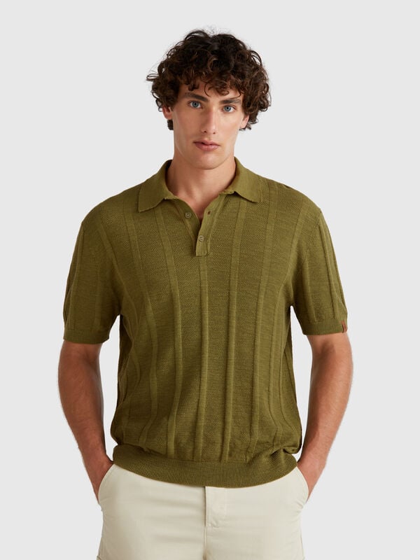 Polo in maglia di misto lino Uomo
