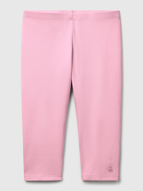 Leggings al ginocchio in cotone stretch Bambina