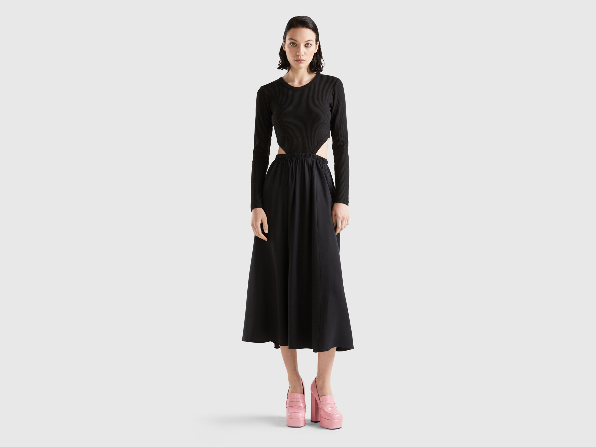 Vestito nero cheap lungo benetton