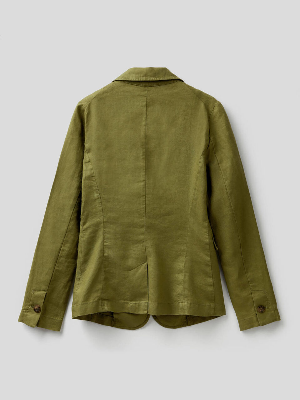 Blazer sciancrato in 100% lino image number 2