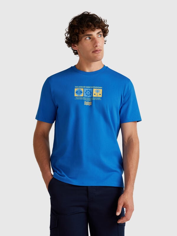 Maglietta bluette con grafica Uomo