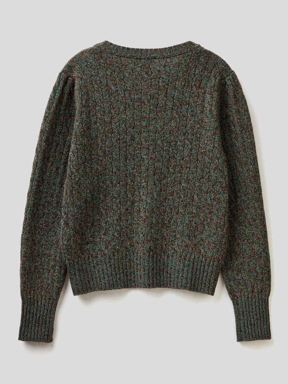 Cardigan a trecce in pura lana Shetland image number 2