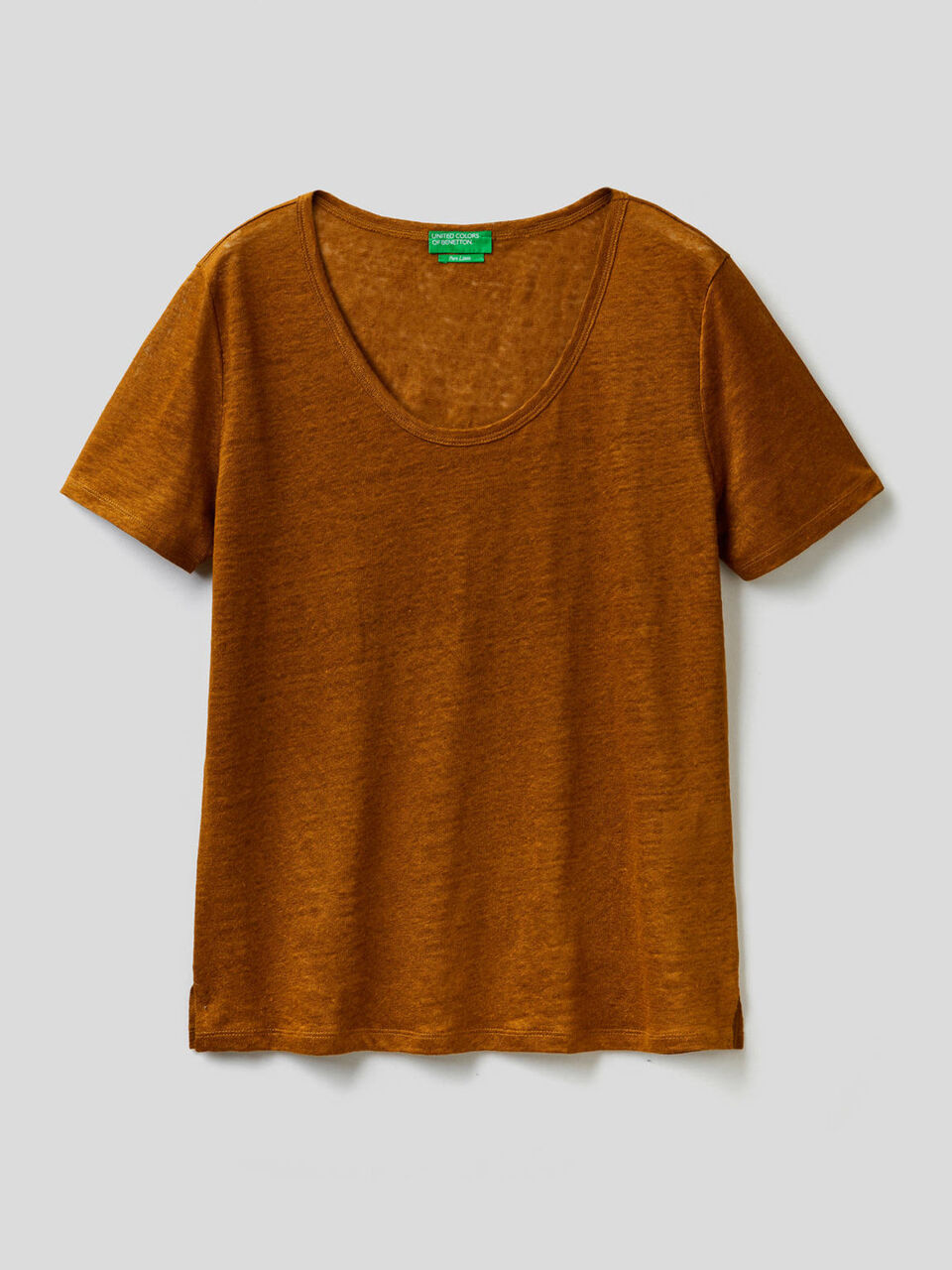 T-shirt girocollo in puro lino image number 1
