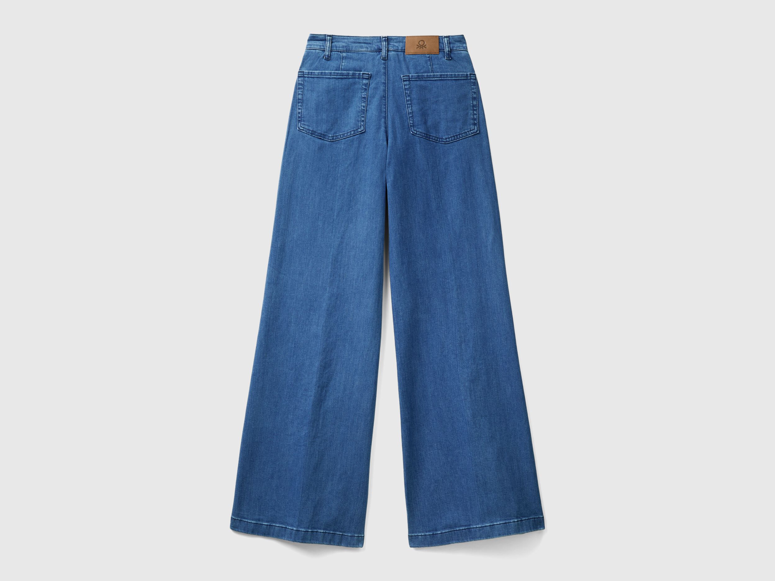 Jeans a zampa in cotone stretch Blu Benetton