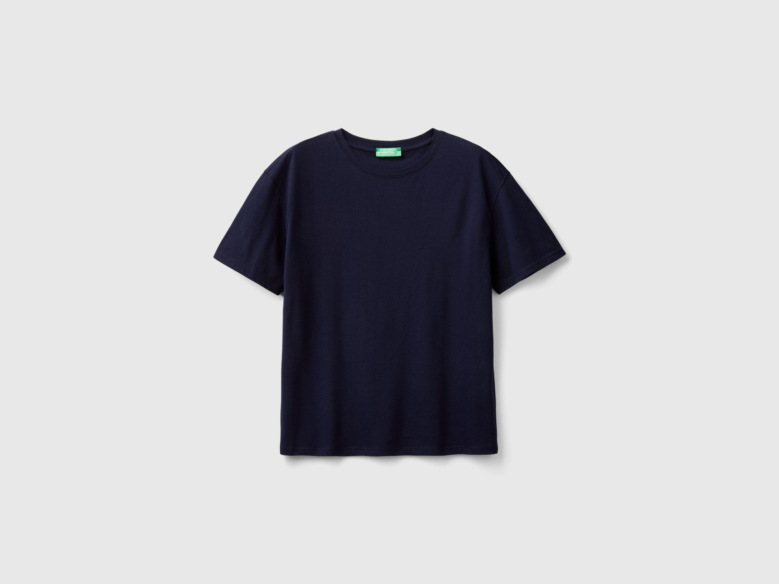 Maglietta manica corta 100 cotone Blu Scuro Benetton