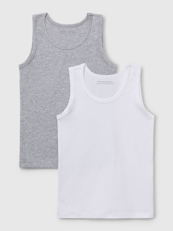 Due canotte in cotone biologico stretch Bambino