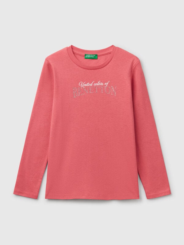 Maglietta a manica lunga con stampa glitter Bambina