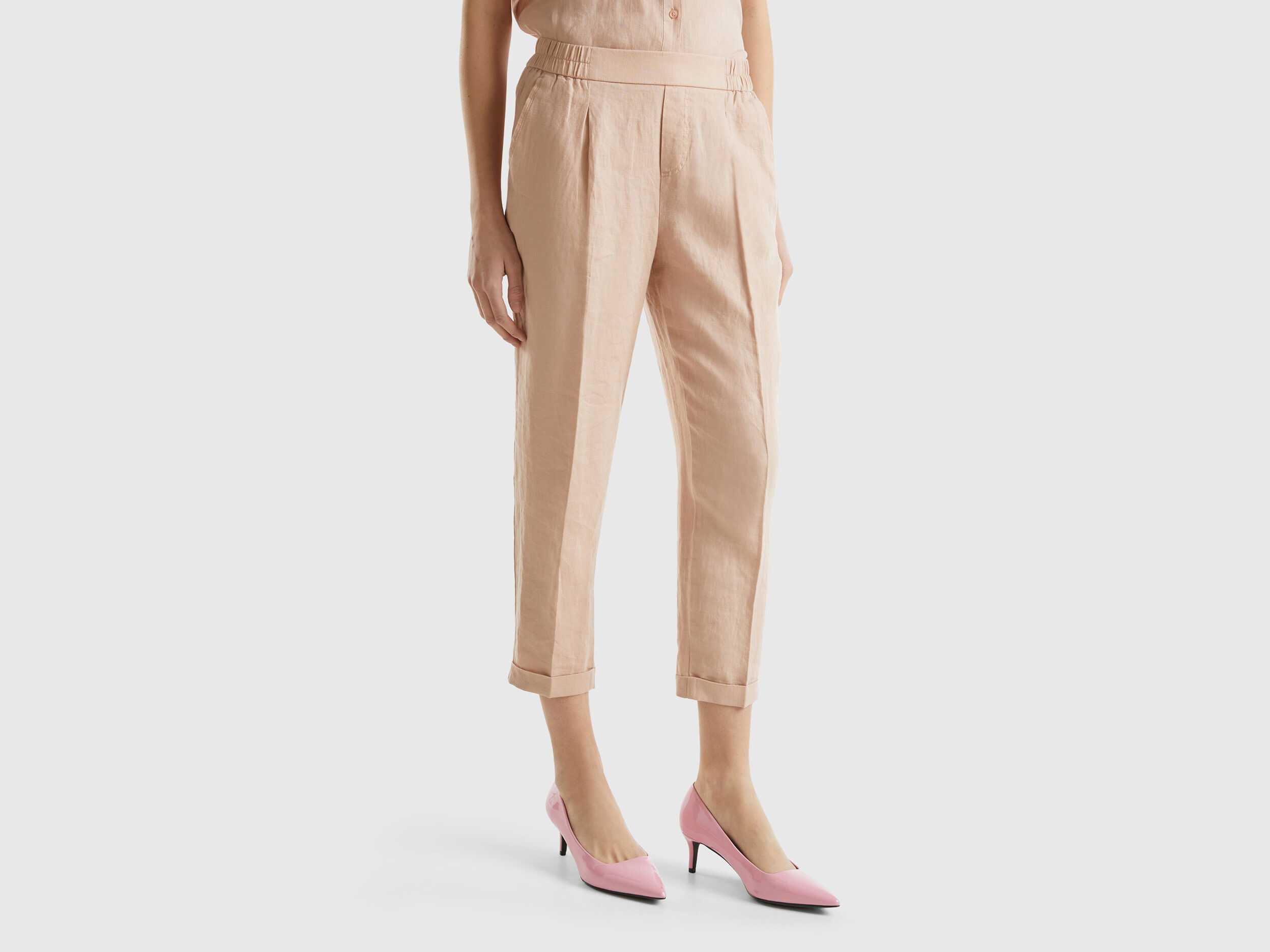 Pantaloni di lino clearance benetton