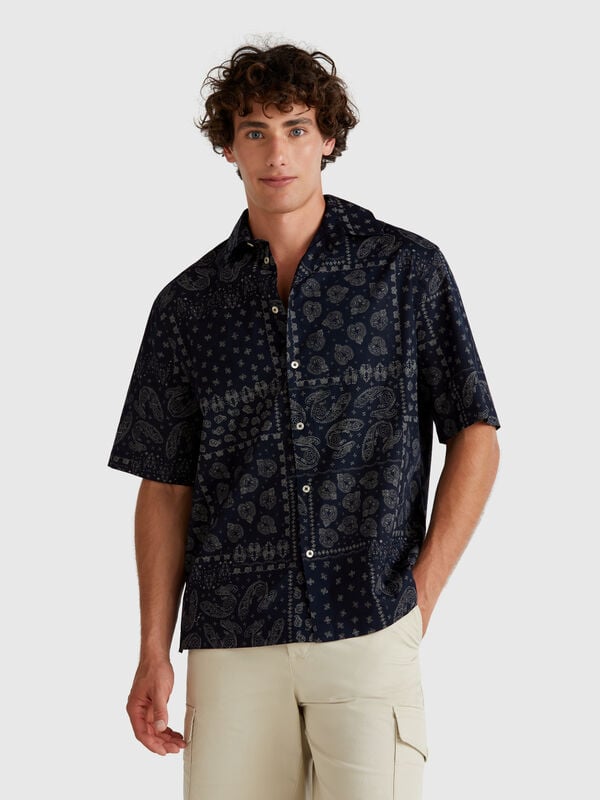 Camicia fantasia a manica corta Uomo