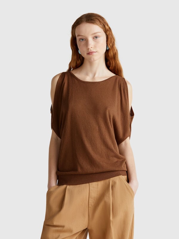 Maglia reversibile in misto lino Donna