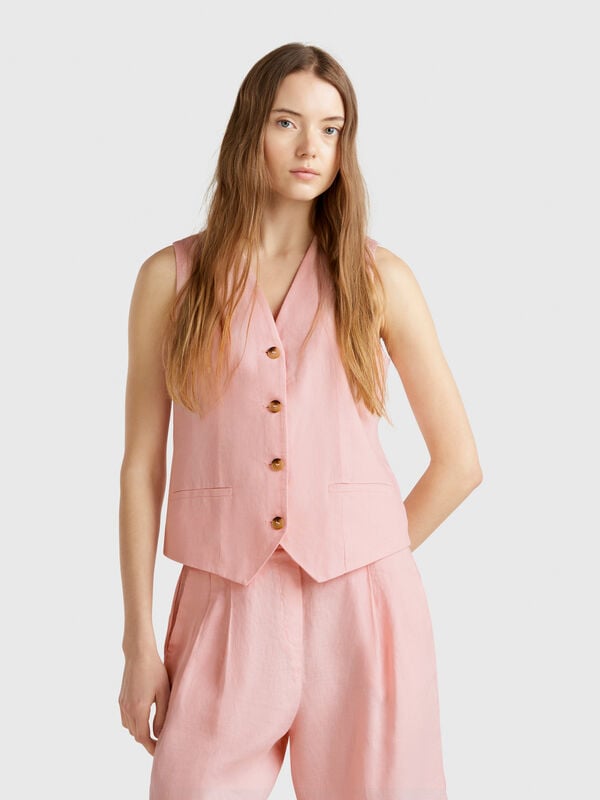 Gilet in puro lino Donna