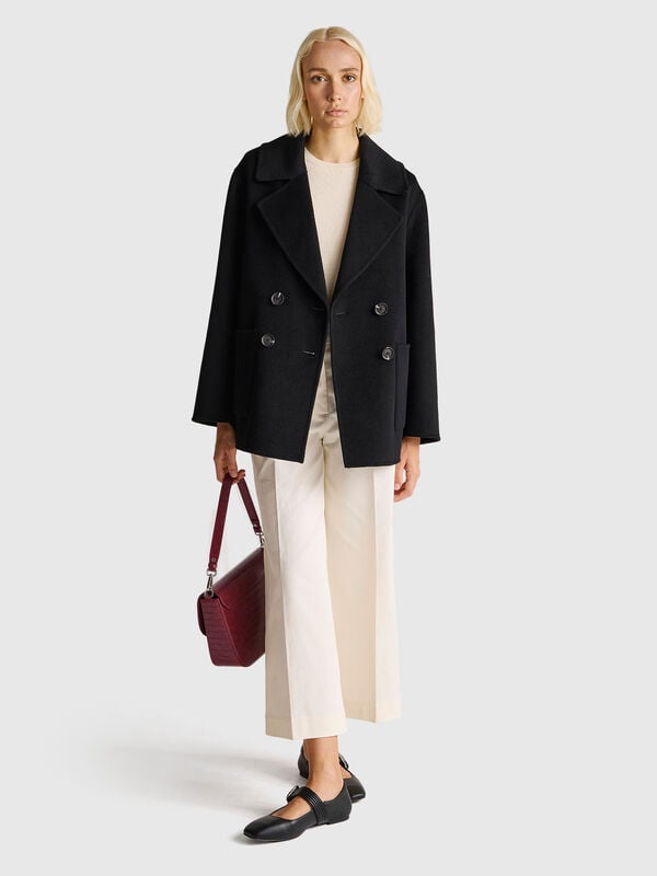 Cappotto doppiopetto in misto lana Donna