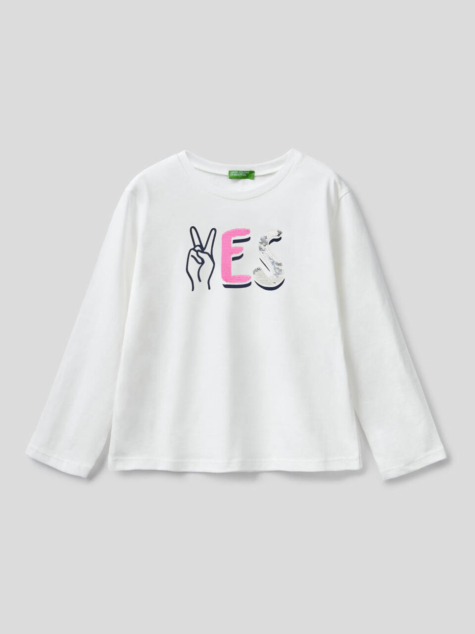 T-shirt 100% cotone con paillettes image number 2