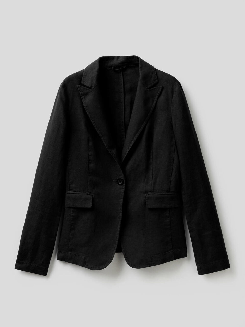 Blazer sciancrato in 100% lino image number 1