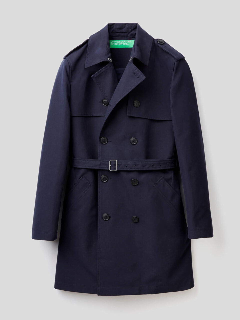 Trench blu scuro foderato image number 1