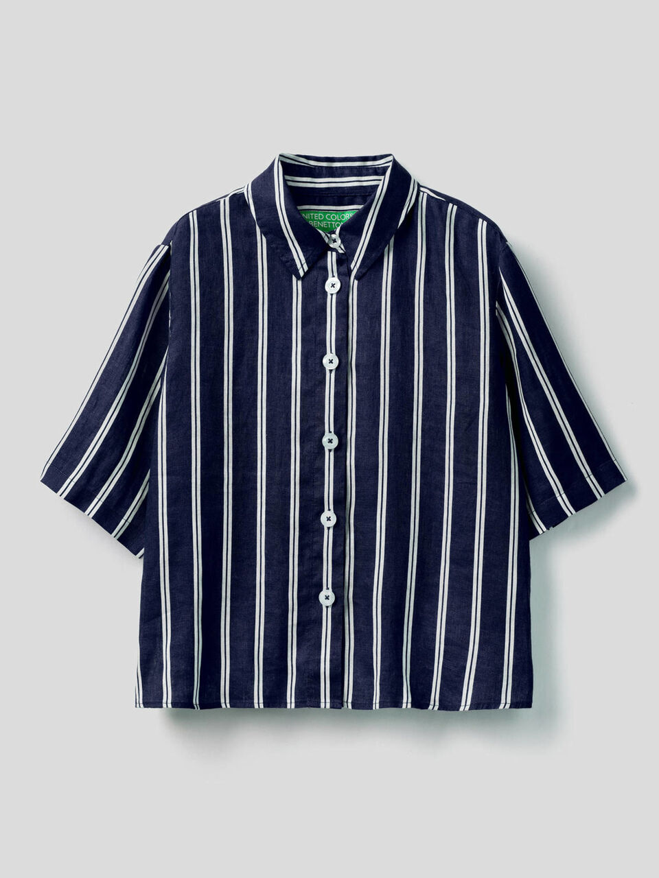 Camicia 100% lino stampa fantasia image number 1