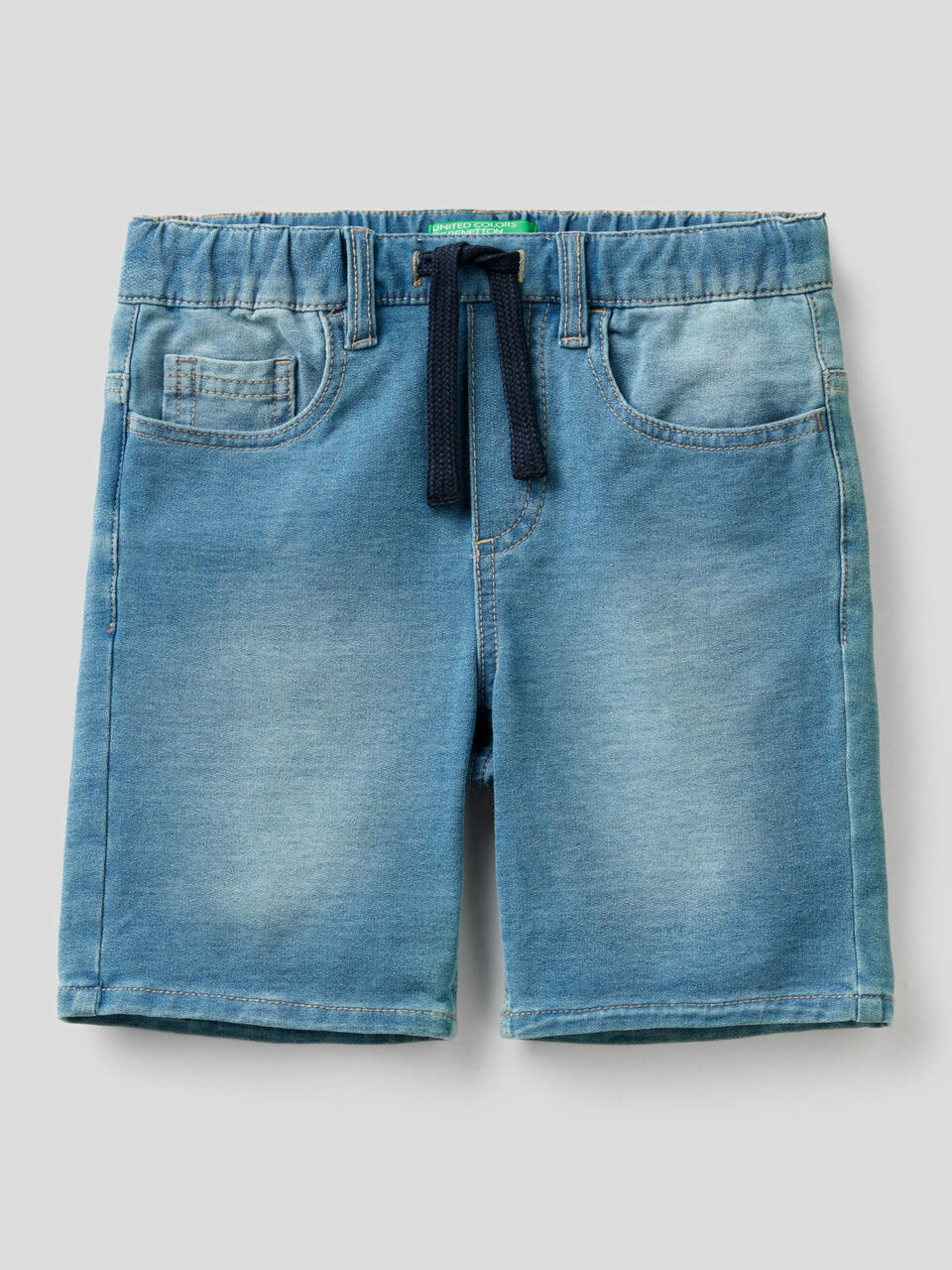 Bermuda in felpa effetto denim image number 1