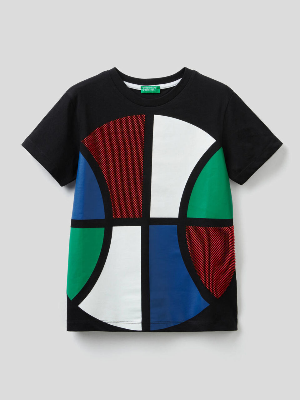 T-shirt in cotone con stampa 3D image number 1
