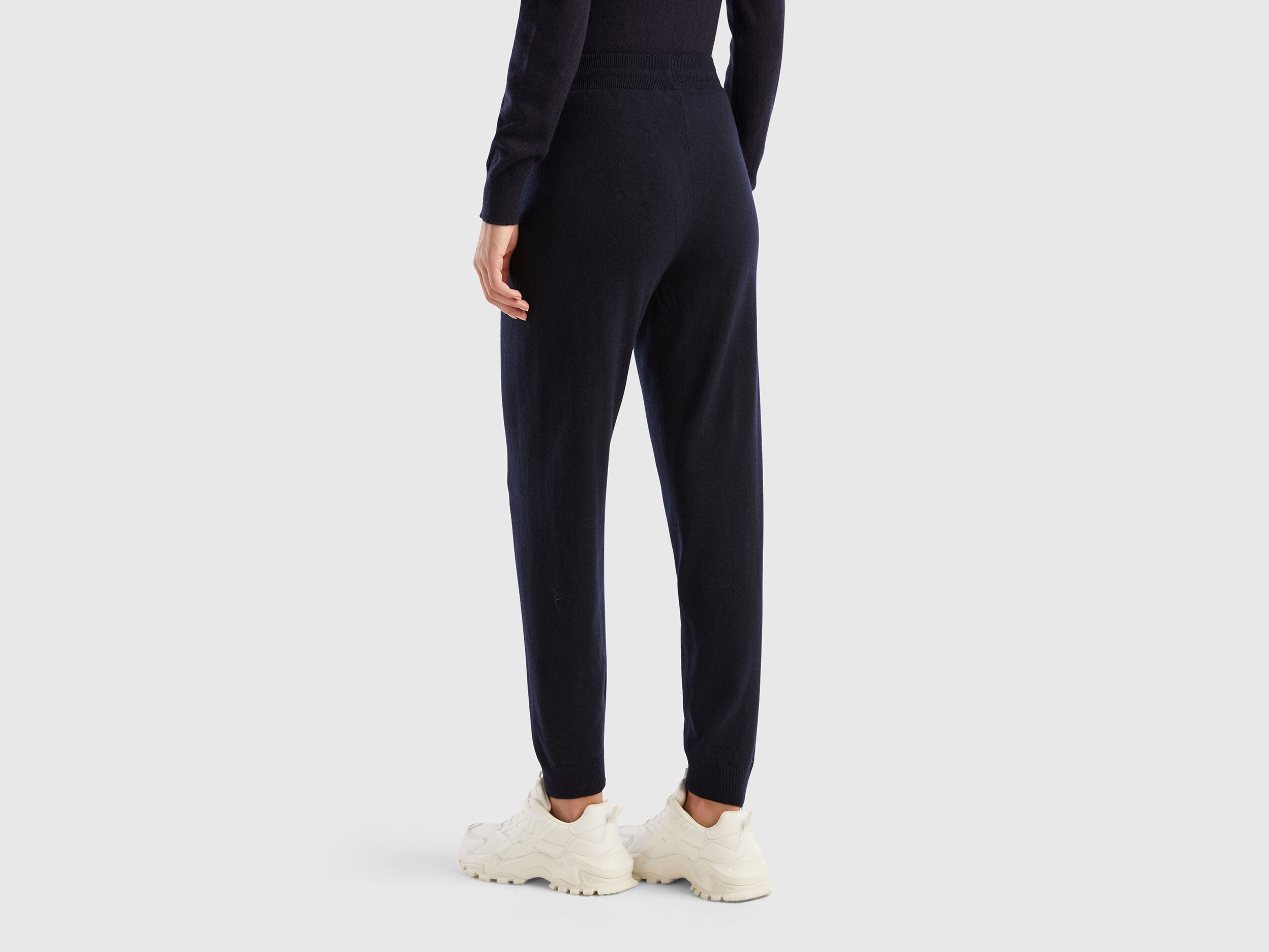 Pantalone sportivo blu scuro misto cashmere Blu Scuro Benetton