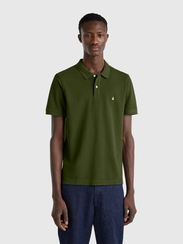 Polo regular fit verde oliva Uomo
