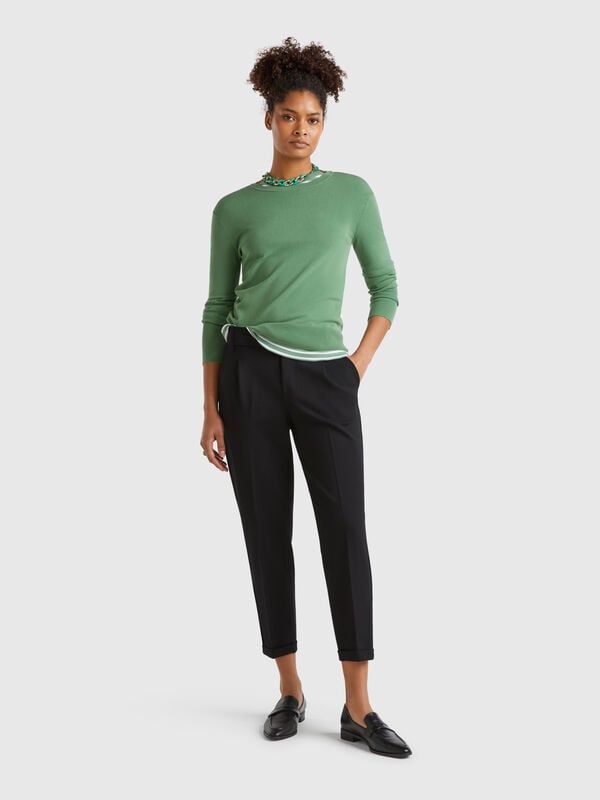 Pantaloni tinta unita con coulisse Donna