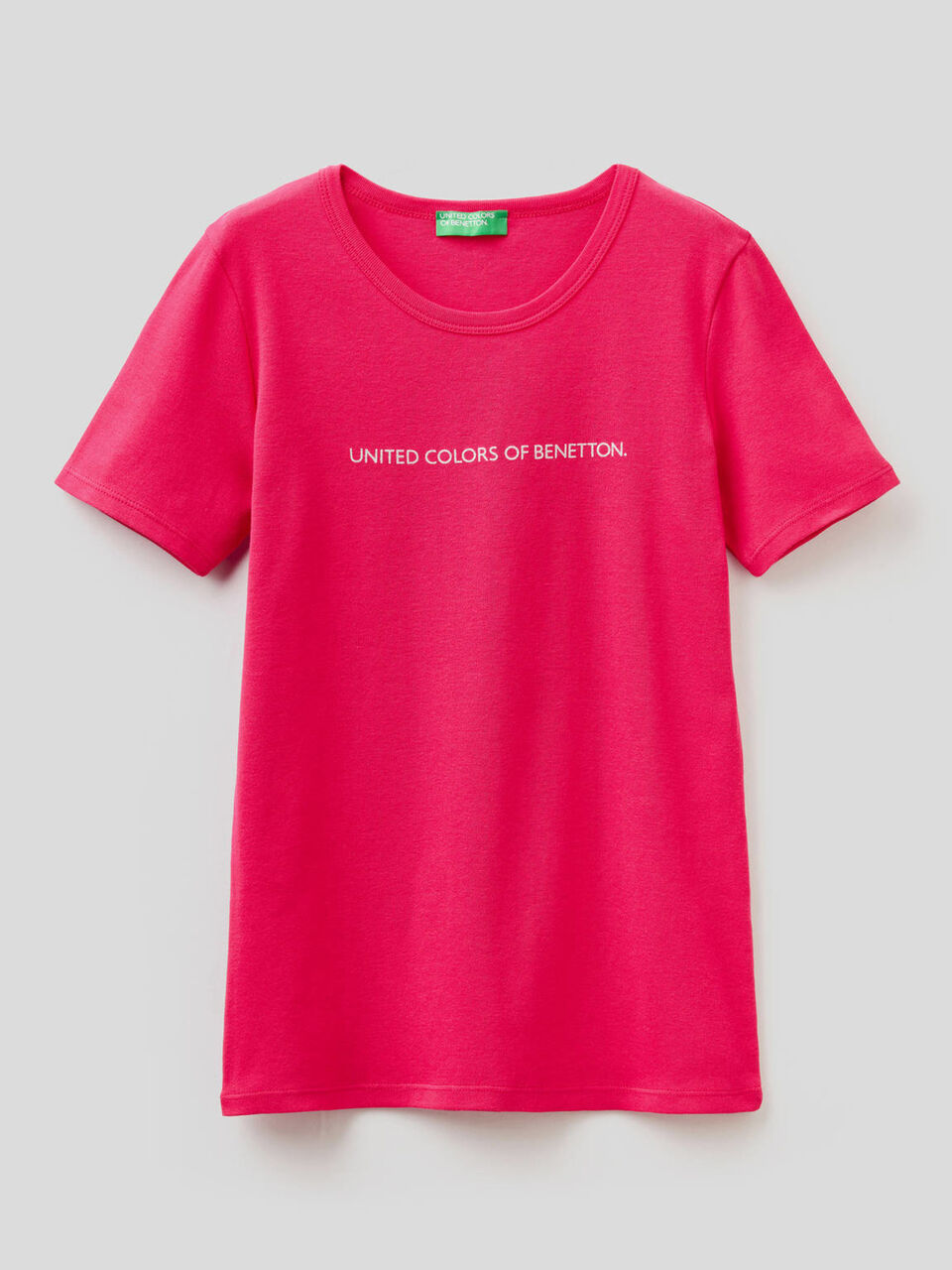 T-shirt 100% cotone con stampa logo glitter image number 1