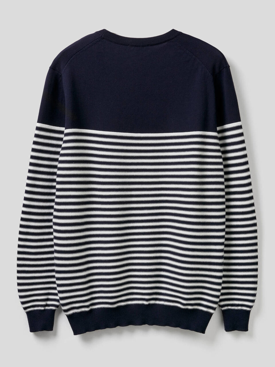 Maglia girocollo a righe 100% cotone image number 2