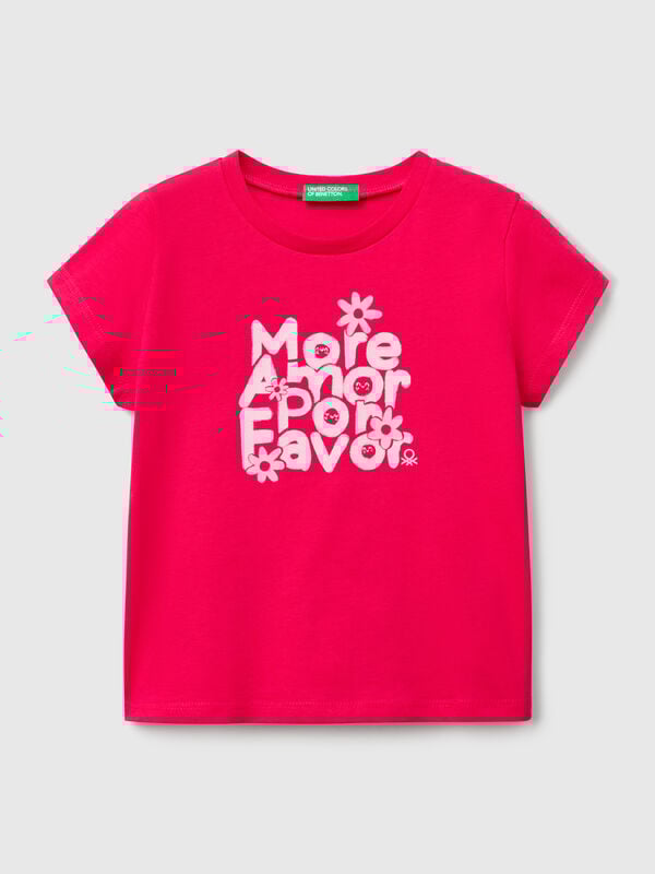 T-shirt con stampa fluo Bambina