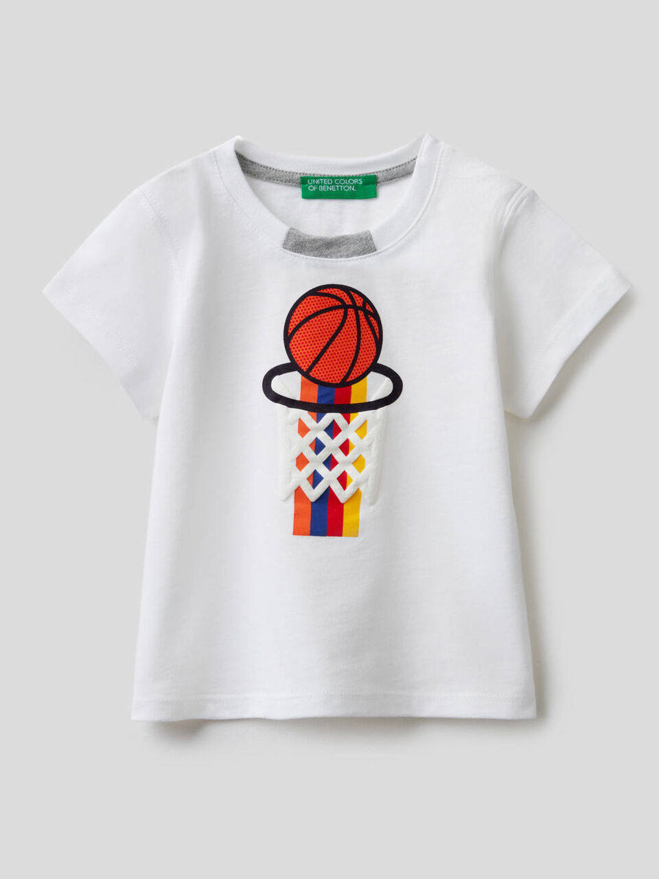 T-shirt 100% cotone con stampa multicolor image number 1