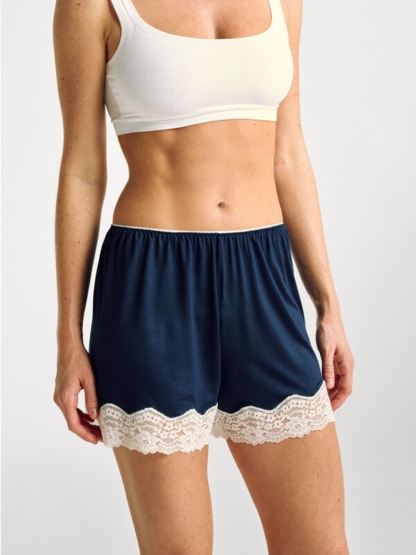 Shorts fluidi con pizzo Donna