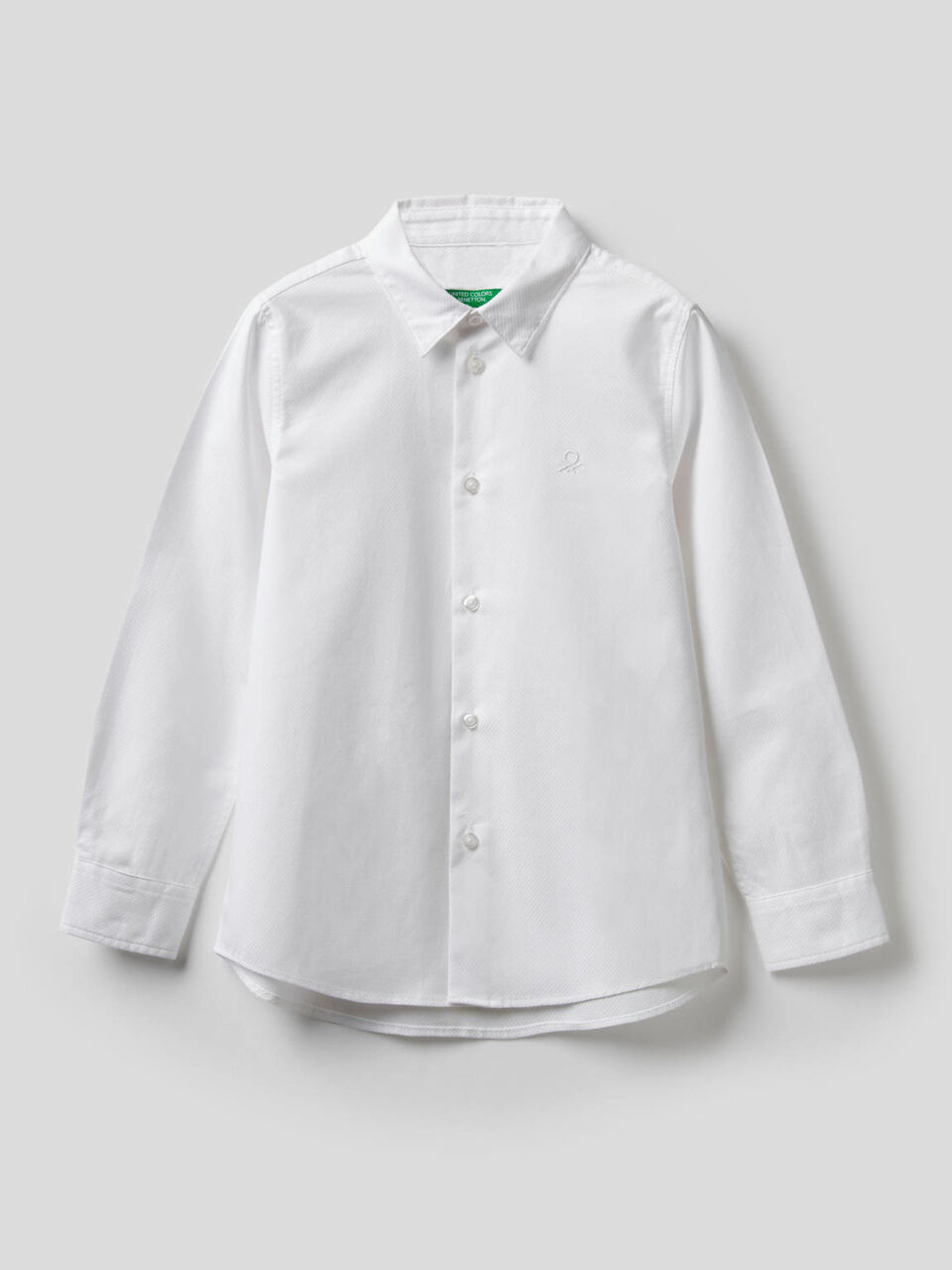 Camicia in cotone con logo ricamato image number 1