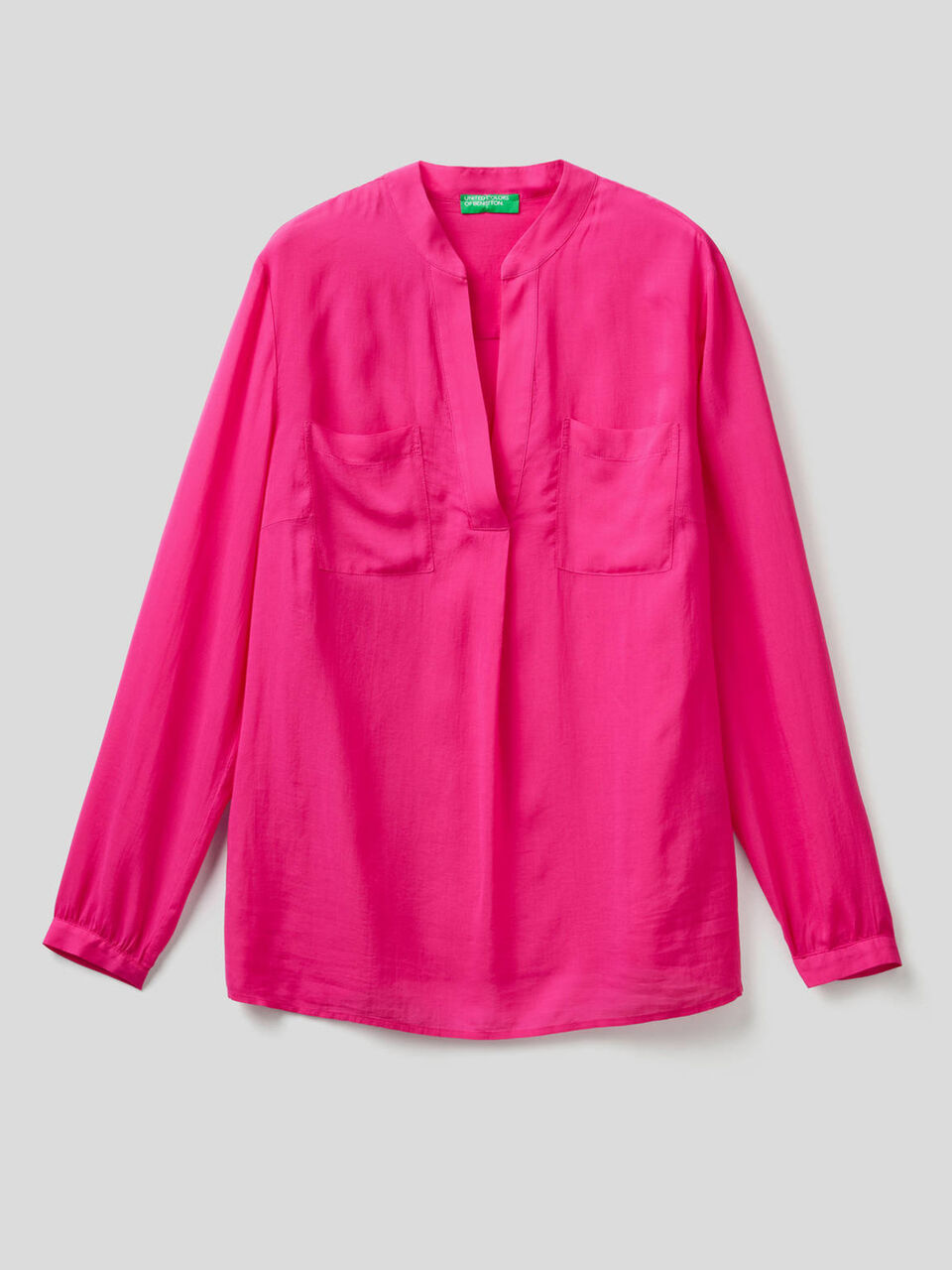 Blusa fluida con scollo a V image number 1