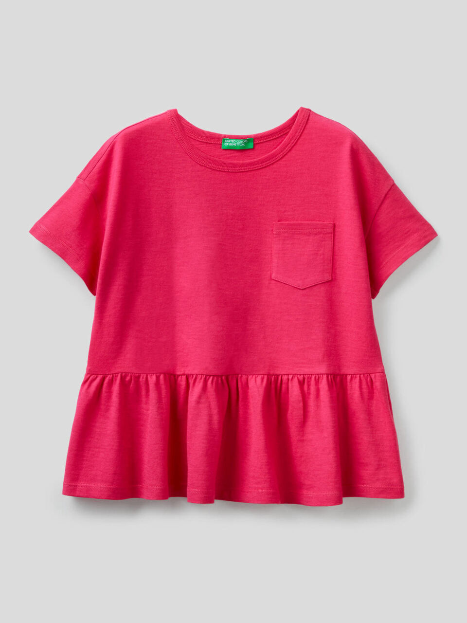 T-shirt in puro cotone con balza image number 1
