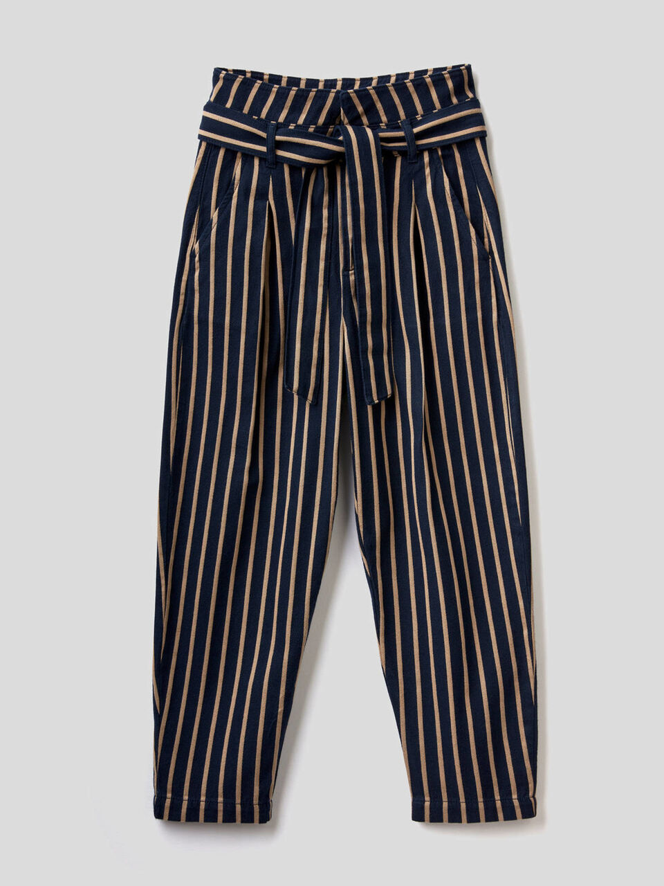 Pantaloni a vita alta in 100% cotone image number 1