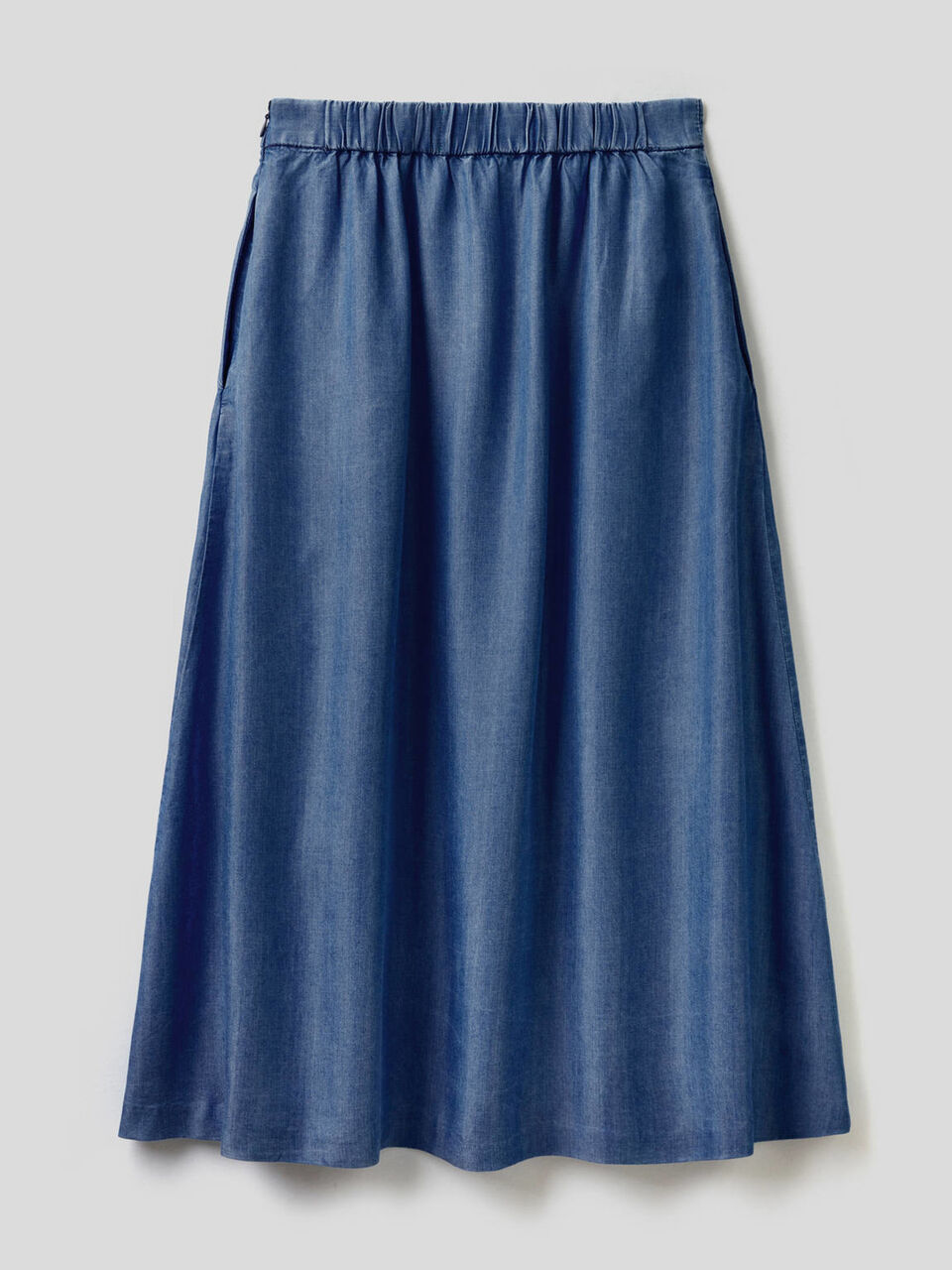 Gonna ampia effetto jeans image number 2