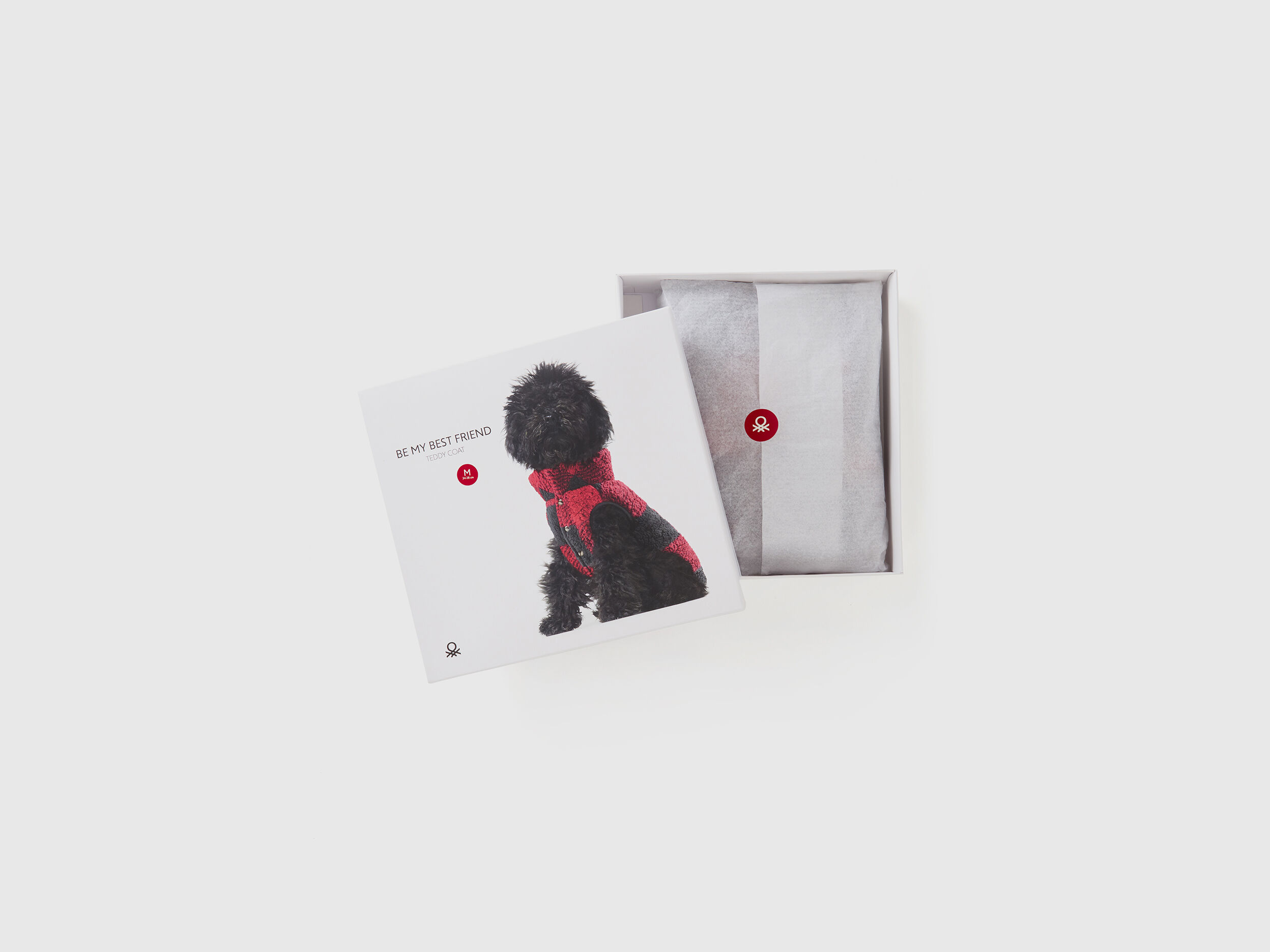Cappotto per cani a quadri effetto orsetto Rosso Benetton