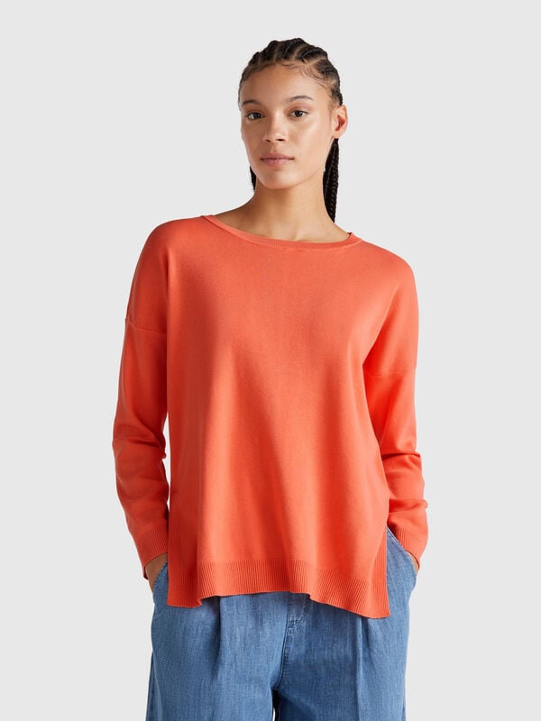 Maglia in cotone over fit Donna