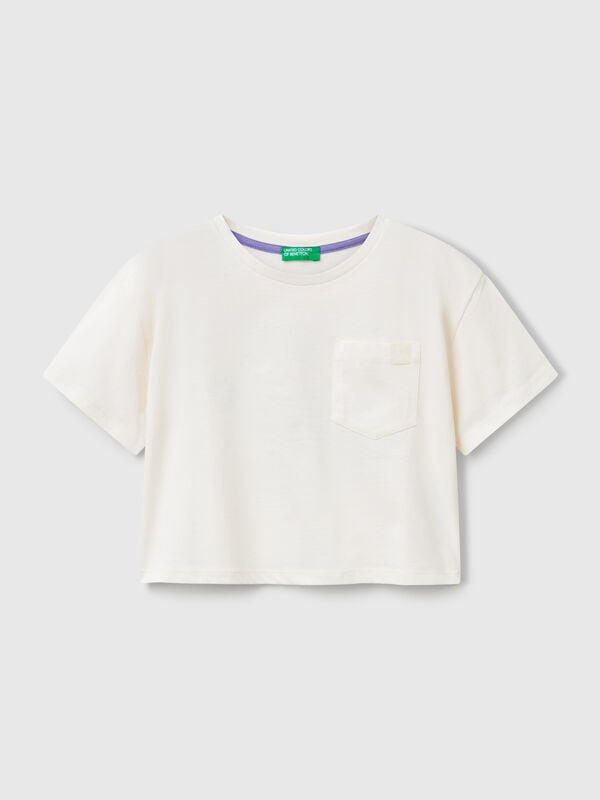T-shirt boxy fit con stampa sul retro Bambina