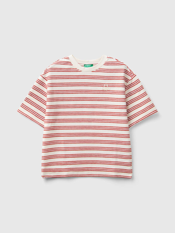 T-shirt a righe over fit Bambino
