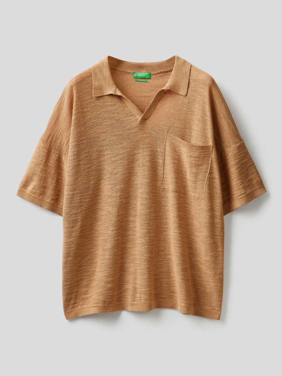 Polo in cotone misto lino image number 1